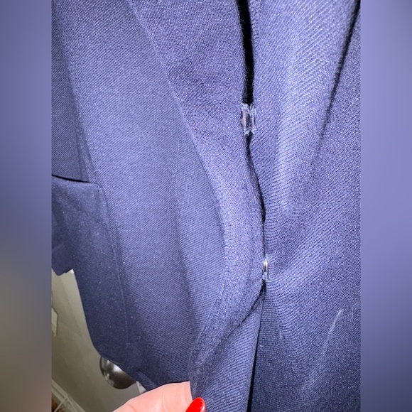 J. Jill NWT size large navy blue blazer jacket textured with stretch - Picture 3 of 10